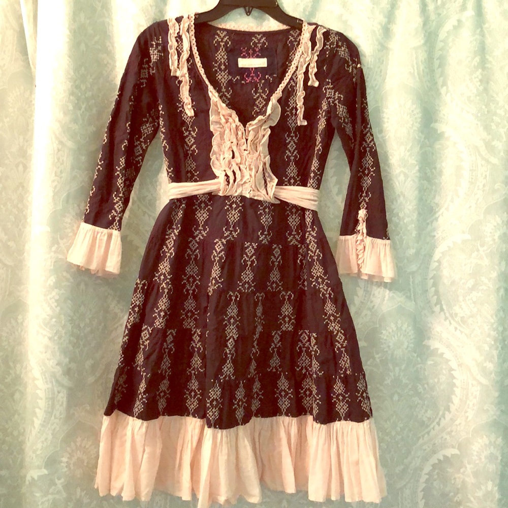 NWOT Navy Embroidered Odd Molly Dress